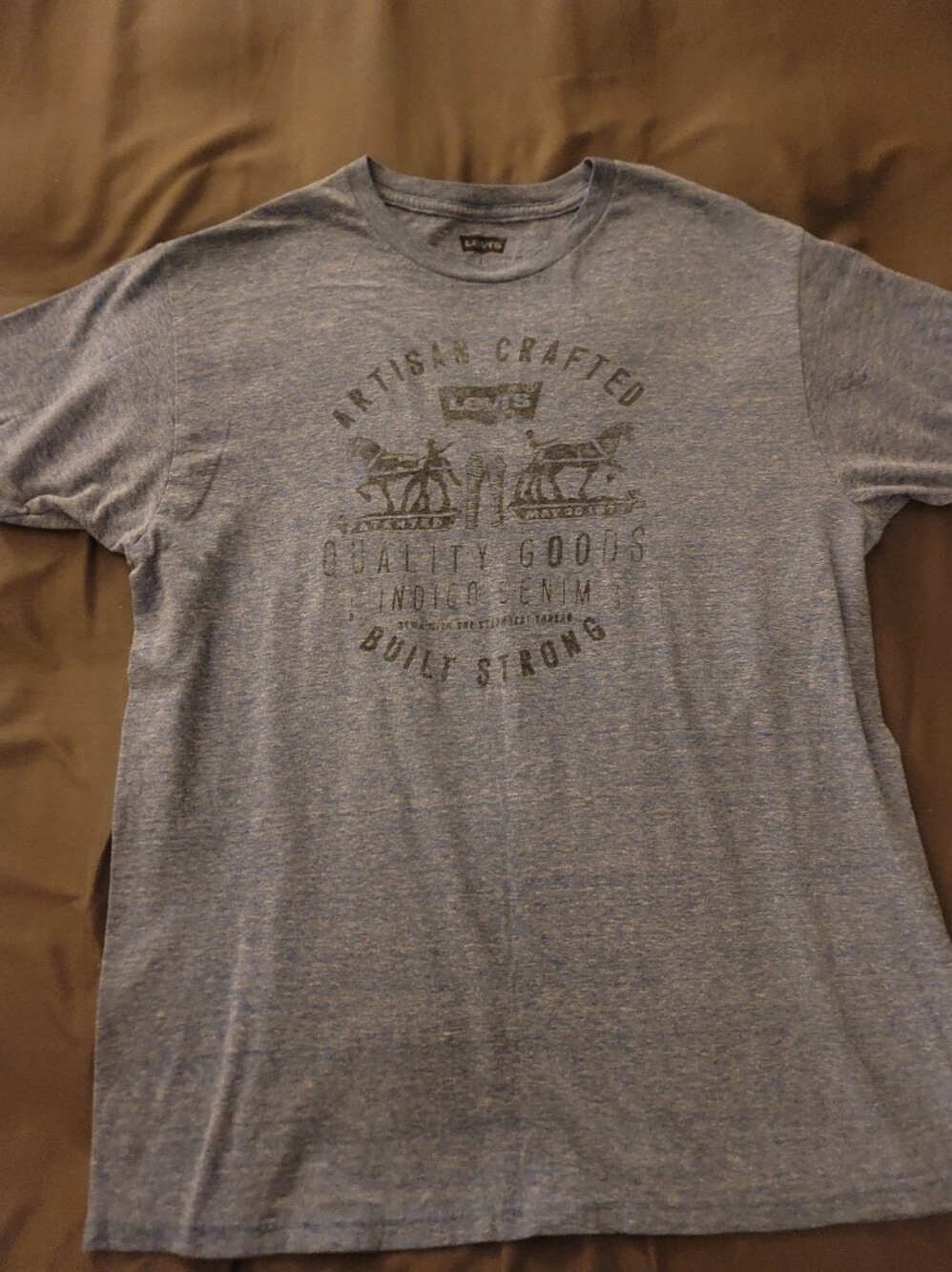Men's Heather Blue Graphic Crewneck T-Shirt